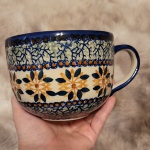 Polish Pottery | Unikat | Handcrafted Floral Ceramic Mug